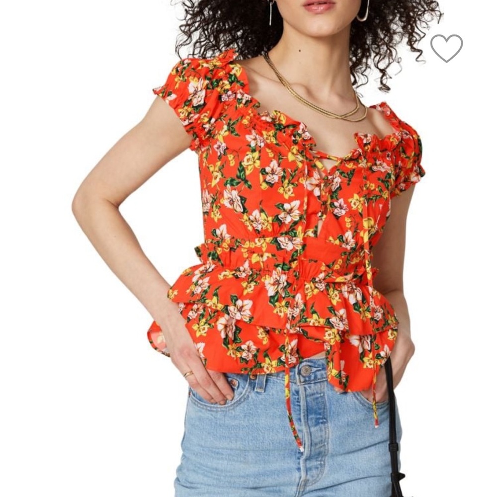 MARISSA WEBB Magnolia Ruffle Blouse Floral